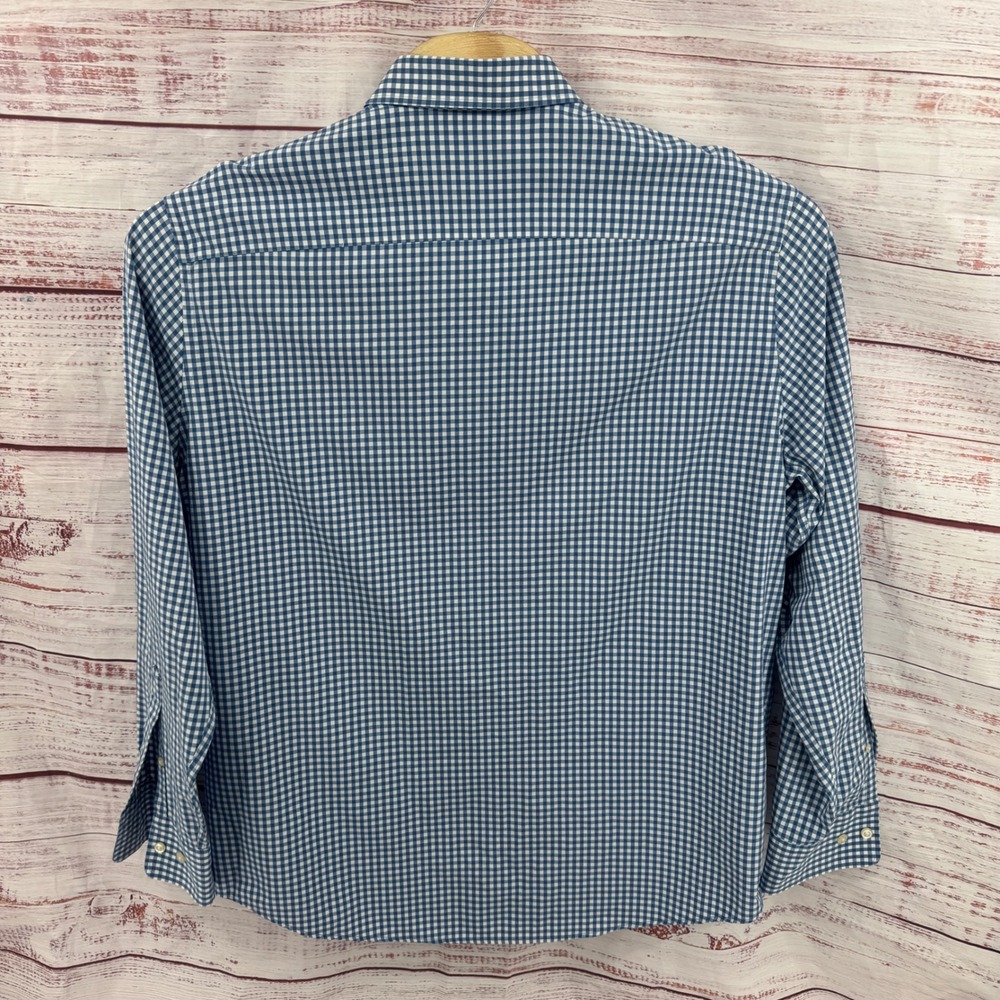 Peter Millar Summer Comfort Shirt Mens XL Blue Gingham PGA Tour Performance - Picture 8 of 10